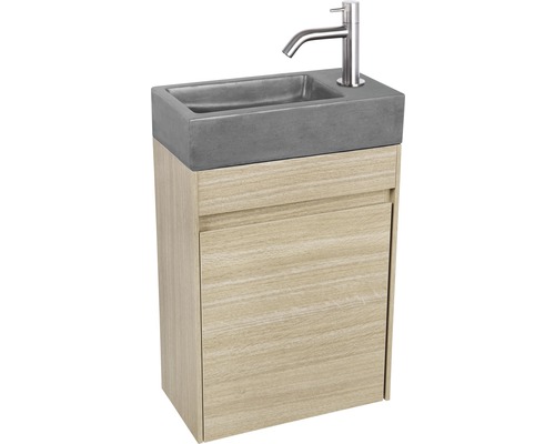 Wastafelcombinatie met betonnen wastafel en onderkast