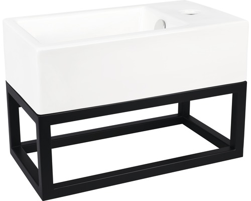 Wastafel met onderkast met zwart metalen frame