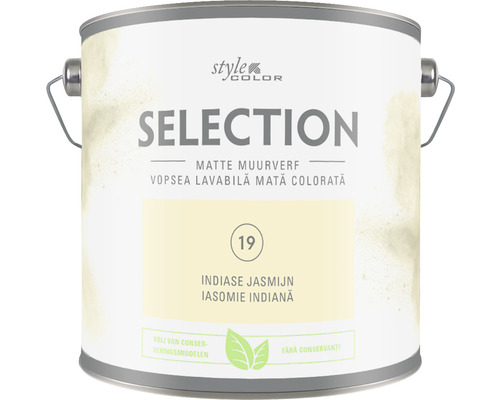 SELECTION StyleColor Muurverf kleur 19 Indiase jasmijn mat 2,5 l Emmer met matte muurverf Selection, kleur Indiase Jasmijn