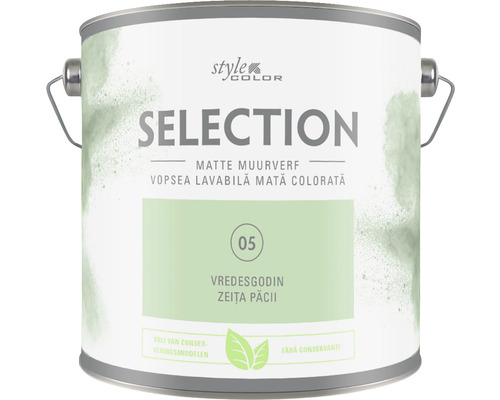 SELECTION StyleColor Muurverf kleur 5 Vredesgodin mat 2,5 l Verfemmer met matte muurverf