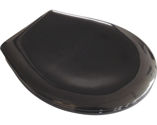 Zwarte toiletbril in druppelvorm