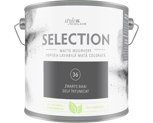 SELECTION StyleColor Muurverf kleur 36 Zwarte baai mat 2,5 l