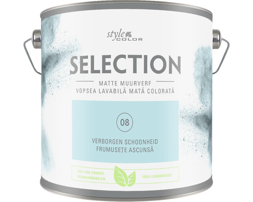 SELECTION StyleColor Muurverf kleur 8 Verborgen schoonheid mat 2,5 l Verfemmer met matte muurverf