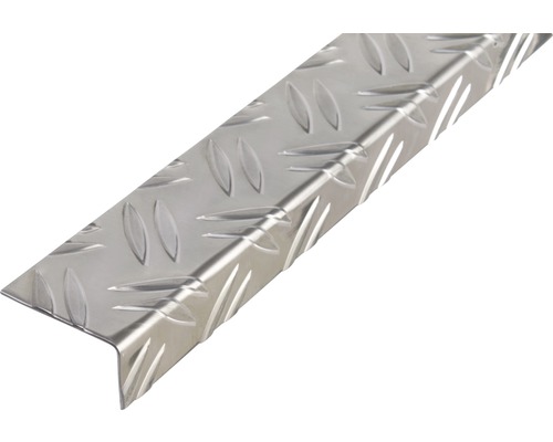KAISERTHAL Hoekprofiel 53,6x29,5x1,5 mm aluminium geribbeld 100 cm Trapprofiel van aluminium met ribbelplaatmotief