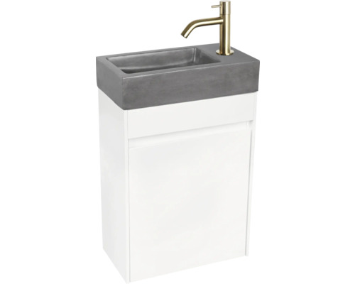 Wastafelcombinatie met betonnen wastafel en kraan