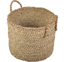Gevlochten zeegrasmand met handgrepen
