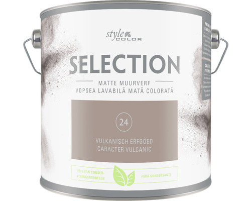 SELECTION StyleColor Muurverf kleur 24 Vulkanisch erfgoed mat 2,5 l Verfemmer met matte muurverf van het merk Style Color Selection