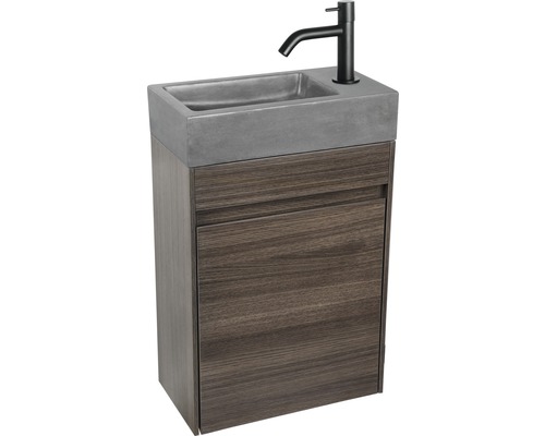 Wastafelcombinatie met betonnen wastafel en onderkast