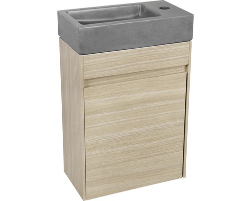 Wastafelonderkast met betonnen wastafel