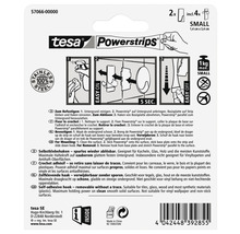Tesa Powerstrips haak klein, twee stuks, inclusief vier plakstrips, maximale houdkracht één kilogram, van roestvrij staal