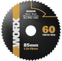 Worx zaagblad 85 mm voor hout en metaal met 60 tanden HSS