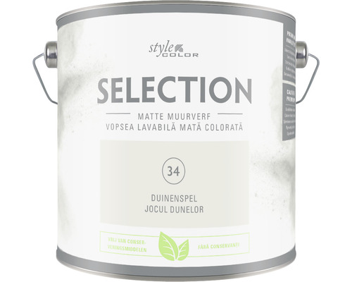 SELECTION StyleColor Muurverf kleur 34 Duinenspel mat 2,5 l Emmer matte muurverf Selection van het merk Style Color
