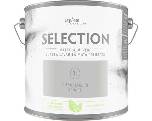 SELECTION StyleColor Muurverf kleur 31 City of London mat 2,5 l Verfemmer met matte muurverf Selection City of London