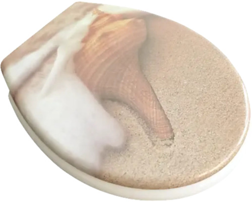 Toiletdeksel met schelpmotief