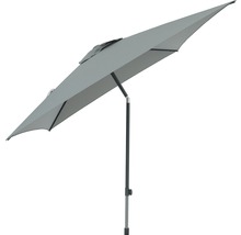 Grijze rechthoekige parasol met middenstok
