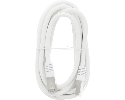 Q-LINK Netwerk aansluitkabel CAT6 FTP wit 3 m Witte netwerkkabel met RJ45-stekkers
