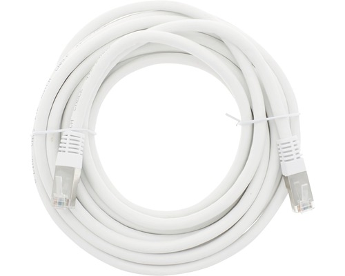 Q-LINK Netwerk aansluitkabel CAT6 FTP wit 5 m Witte ethernetkabel met RJ45-stekkers