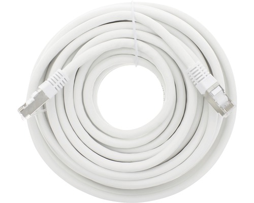 Q-LINK Netwerk aansluitkabel CAT6 FTP wit 10 m Opgerolde ethernetkabel met stekkers