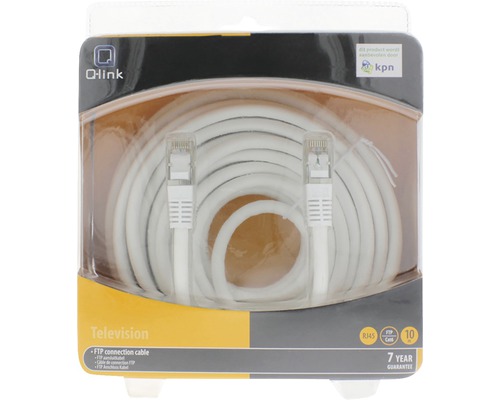 Q-Link FTP aansluitkabel voor televisie, 10 meter lang