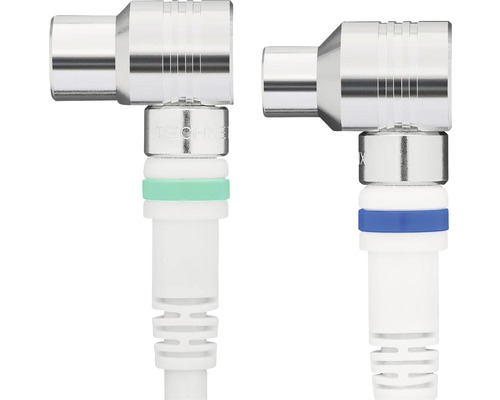 Twee antennekabels met haakse connectoren