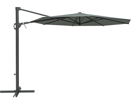 SOLUNA Zweefparasol Beaujeu donkergrijs Ø 300 cm, hoogte 248 cm