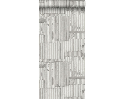 ORIGIN Vliesbehang 347615 Matières - Metal industriële golfplaten grijs