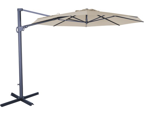 SOLUNA Zweefparasol Beaujeu ecru Ø 300 cm, hoogte 251 cm