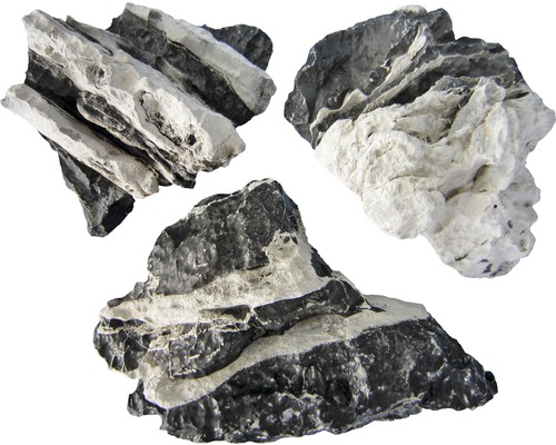 Drie decoratieve stenen met streepjespatroon