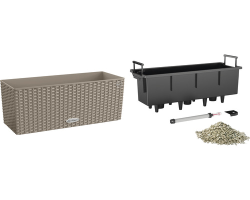 Bloembak met irrigatiesysteem, waterniveau-indicator en plantgranulaat