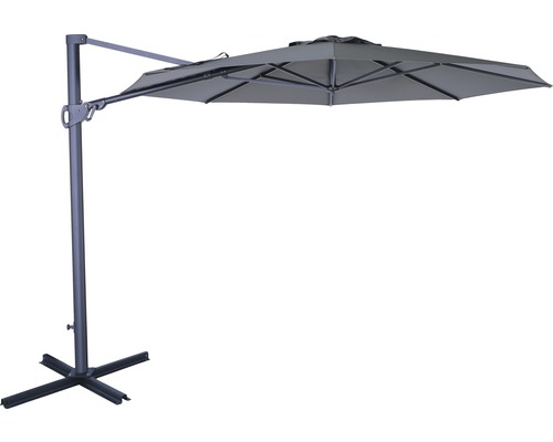 SOLUNA Zweefparasol Beaujeu donkergrijs Ø 300 cm, hoogte 251 cm