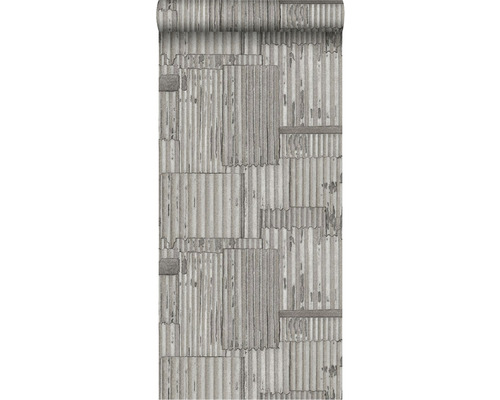 ORIGIN Vliesbehang 347618 Matières - Metal industriële golfplaten grijs