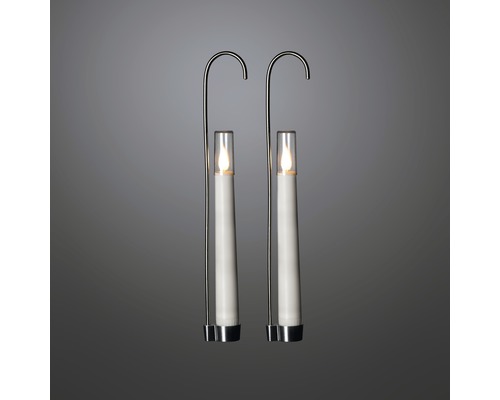 KONSTSMIDE Kerstverlichting LED kaarsen 2 st. wit met hanger, timer en afstandsbediening warm wit