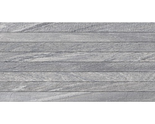 Wand- en vloertegell Sahara grijs 32x62,5 cm Grijze stenen wandbekleding met horizontale uitlijning.
