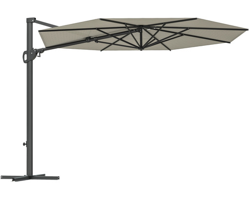 Vrijhangende parasol met slinger en stabiele voet voor buiten.