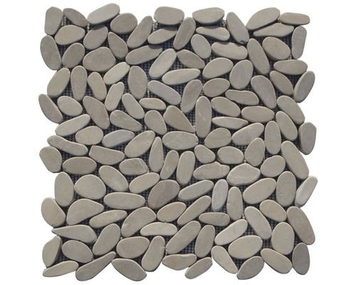 Mozaïektegel natuursteen Tan beige mat 30,5x30,5 cm Mozaïekmat met lichtgrijze natuurstenen