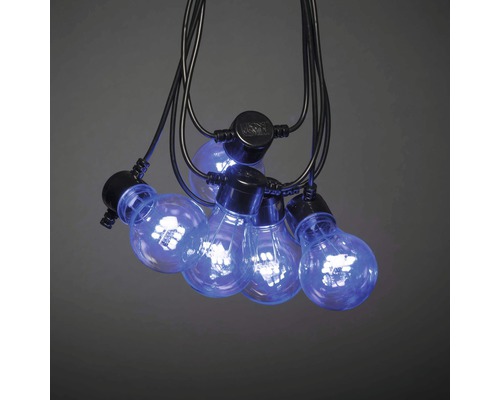 Lichtsnoer met meerdere blauwe gloeilampen