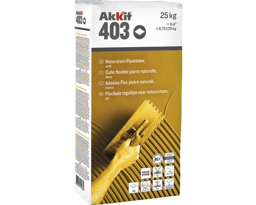 AKKIT 403 Flexibele tegellijm voor natuursteen C2 FT S1 wit 25 kg