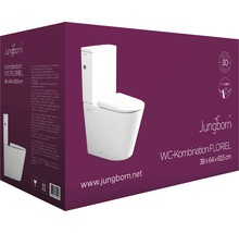 JUNGBORN Spoelrandloos staand toilet met reservoir Floriel incl. softclose wc-bril met quick-release-thumb-1