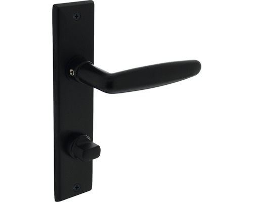 INTERSTEEL Deurkruk paar Sophie op schild met WC-/badkamersluiting 63/8 zwart mat Deurbeslag met deurklink en slotrozet