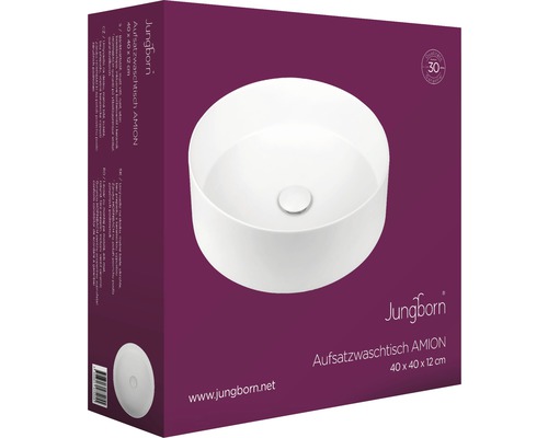Jungborn Amion opzetwastafel 40 x 40 x 12 centimeter in productverpakking