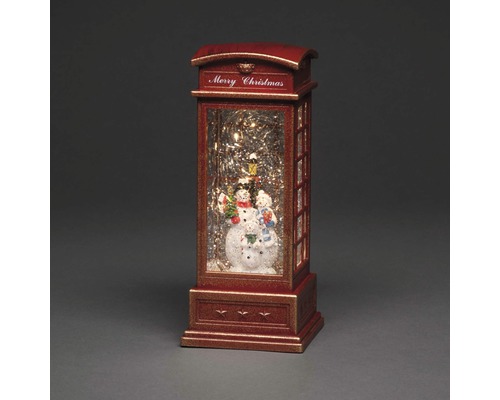KONSTSMIDE Kerstverlichting LED telefooncel met sneeuwpoppen lamp warmwit Decoratieve sneeuwbol in de vorm van een telefooncel met sneeuwpopmotief en de tekst Vrolijk kerstfeest.