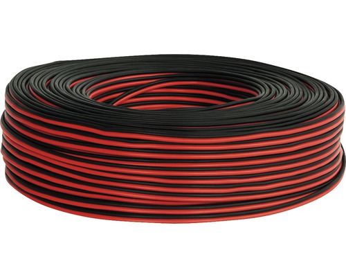 Ring van zwarte en rode elektriciteitskabel