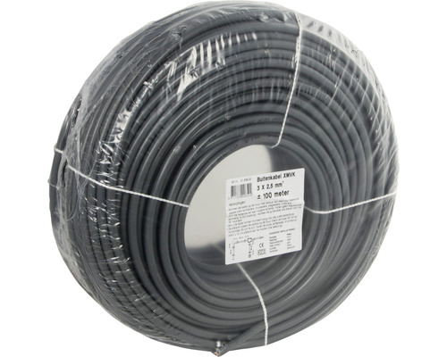 Plastic kabelrol met een lengte van 100 meter en een doorsnede van 3 keer 2,5 mm