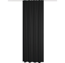 HOME FASHION Verduisterend brandvertragend gordijn met plooiband zwart 135x245 cm-thumb-0