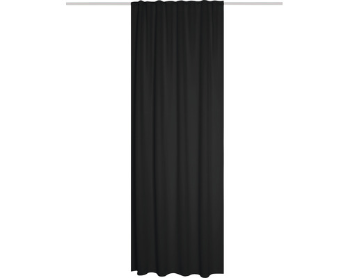 HOME FASHION Gordijn verduisterend brandvertragend Blacky zwart 135x245 cm Zwart verduisterend gordijn voor schaduw op een gordijnroede