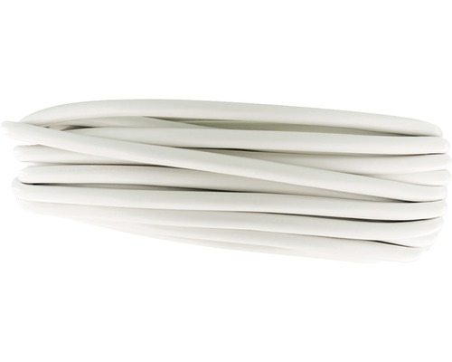 Opgespoelde, witte elektriciteitskabel