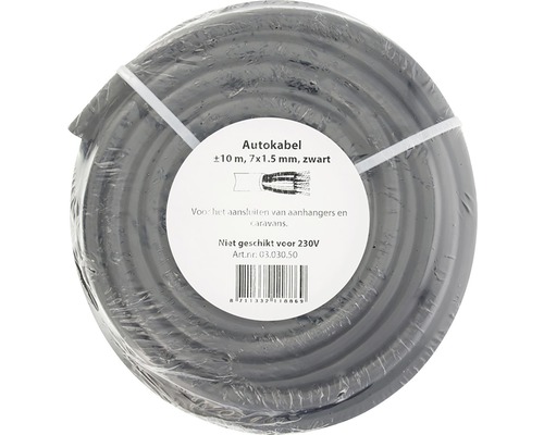 Autokabel, circa 10 meter, 7 maal 1,5 millimeter