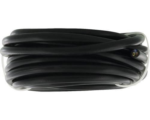 Zwarte elektrische kabel opgerold