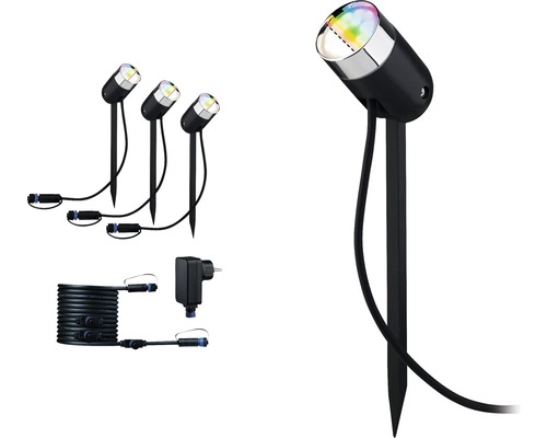 Tuinspotset met grondspies, stekker en kabel