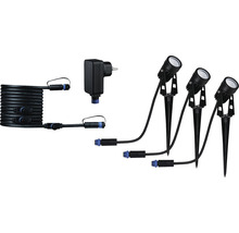 Tuinspotset met stekker, kabel en drie spots